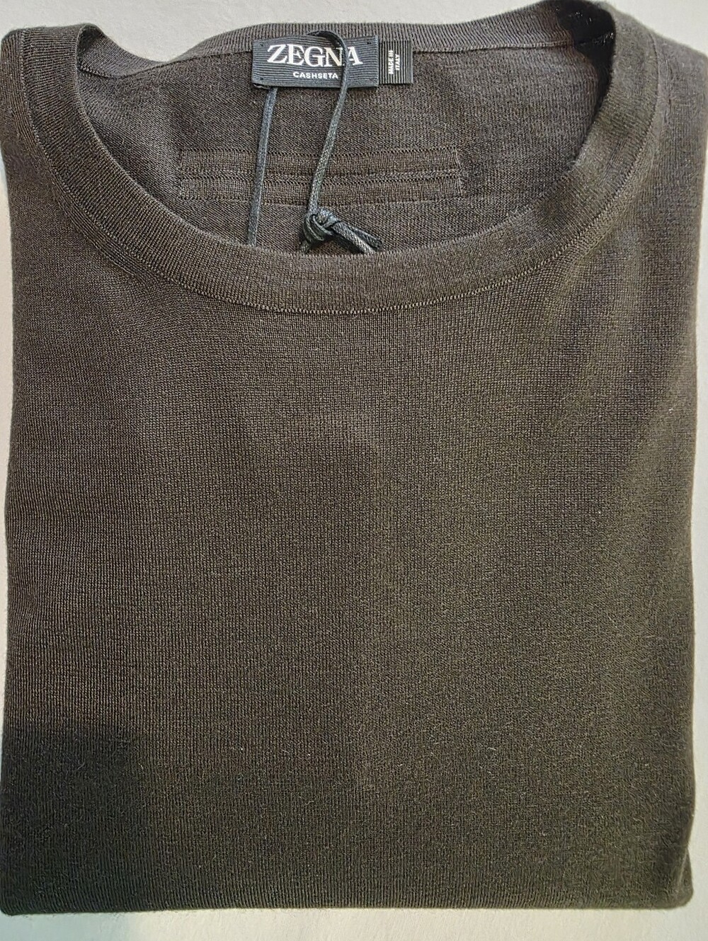 Dark Brown Mélange Cashseta Crewneck